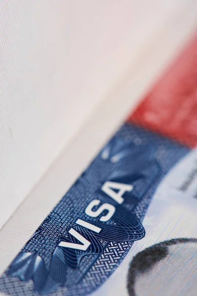 Close-up of visa stamp — Stock Photo, Image