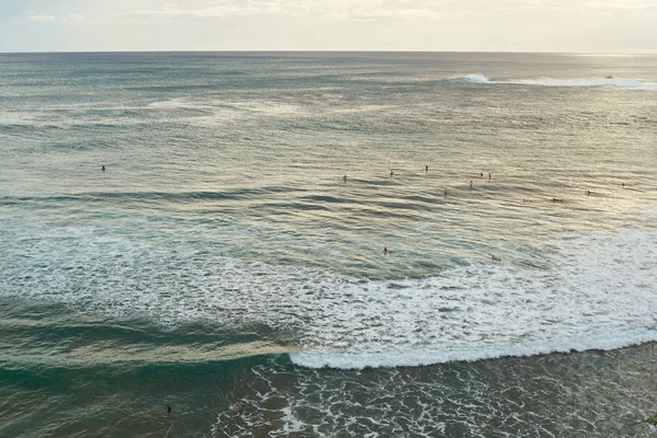 Grup sörfçü dalga için bekliyor
