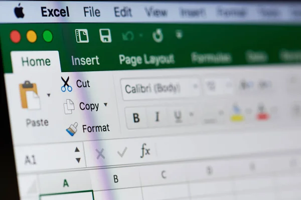 Microsoft excel メニュー — ストック写真