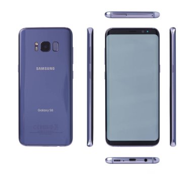 Samsung s8 smartphone farklı görünümlerini 