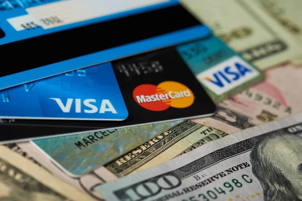 Стек карт майстер і visa — стокове фото