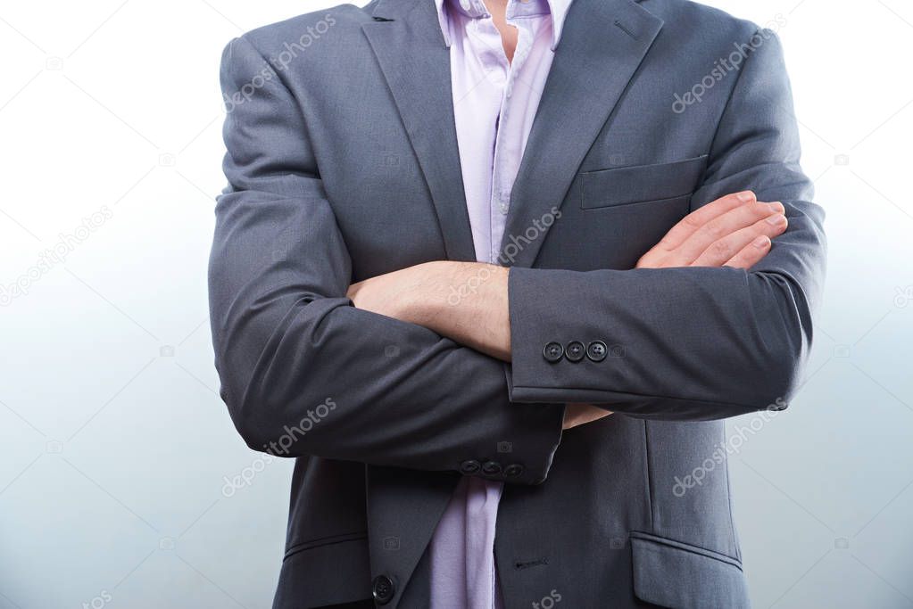 Man in gray jacket suit