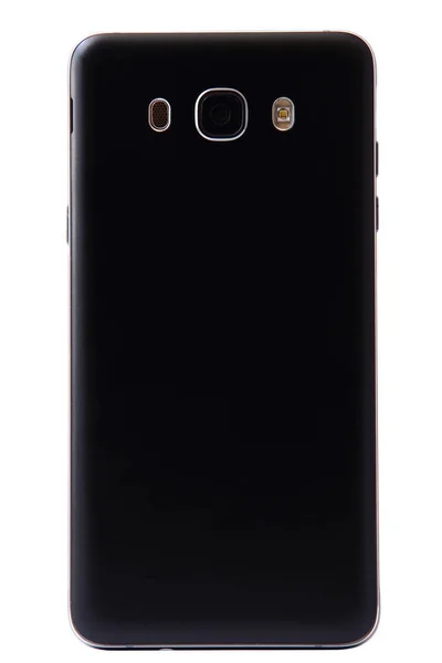 Back side with camera of black smartphone — Stock Photo, Image