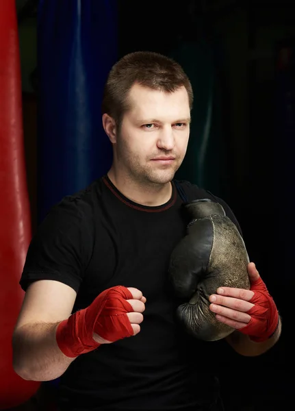 Portrait of boxing man fighter