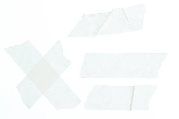 Set of white masking tape pieces — Stock Photo, Image