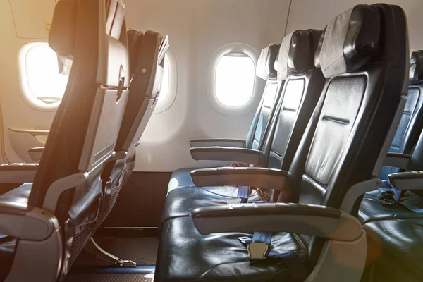 Row of seats in airplane — Stock Photo, Image
