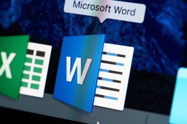 Microsoft office word simgesini yakın çekim
