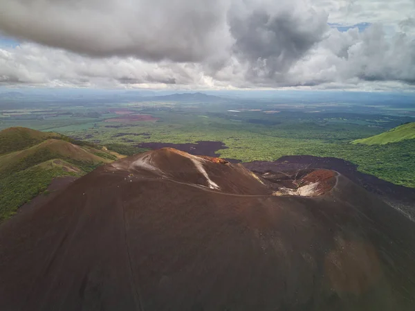 Vista aérea del cráter Cerro Negro — Foto de Stock