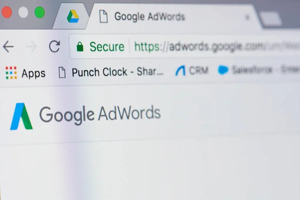 Google adwors internet menu — Stock Photo, Image