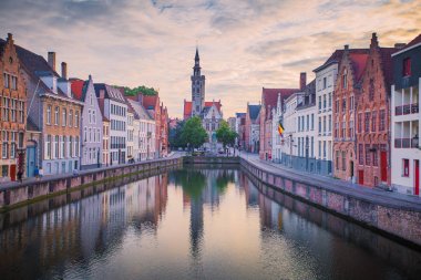Brugge cityscape akşam