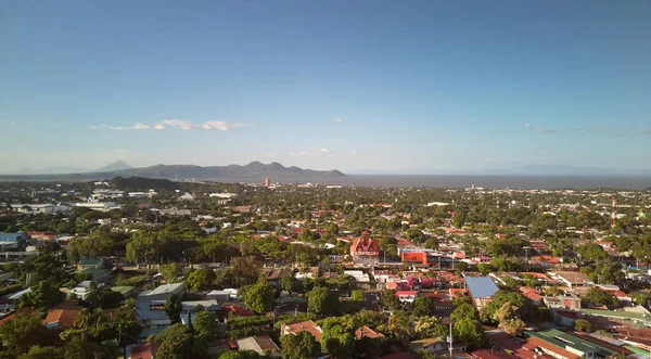 Panorama aereo della città di Mangua — Foto Stock