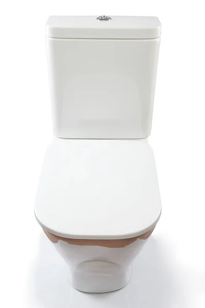 Gesloten wit toilet toilet — Stockfoto