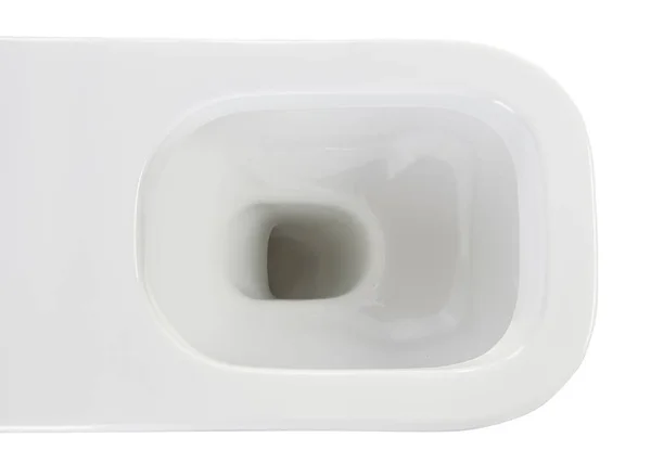 Белый керамический туалет изолирован — стоковое фото