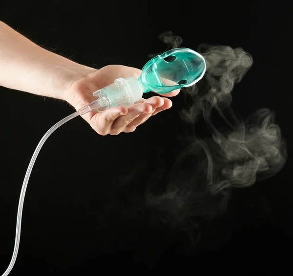 Inhalator roboczy w dłoni — Zdjęcie stockowe