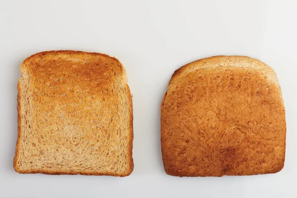Parte de trás e frente do pão torrado — Fotografia de Stock