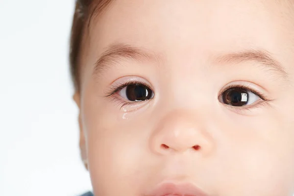 Triste choro pequena menina — Fotografia de Stock
