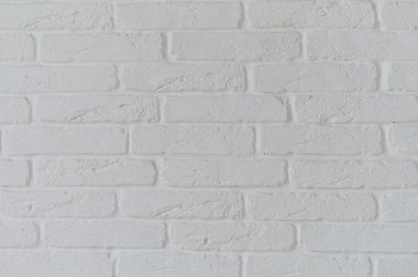 Beyaz tuğlalı duvar arka planı. Gri taş dekor deseni