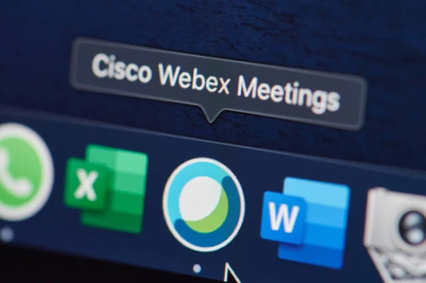 Nova York Eua Março 2020 Cisco Webex Ícone Programa Reunião — Fotografia de Stock