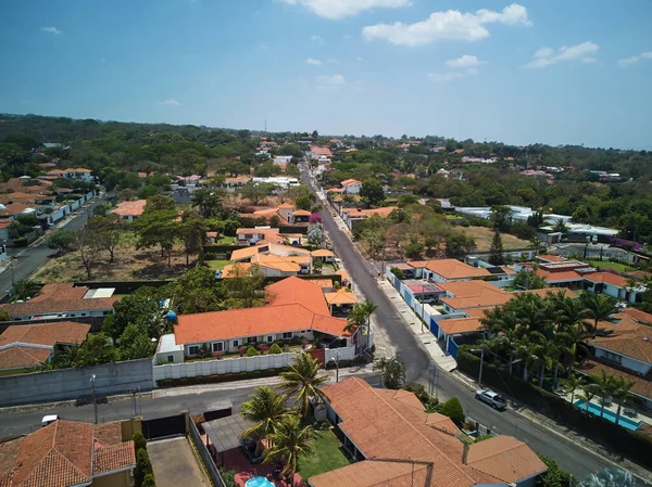 Οδός Σύγχρονες Κατοικίες Managua Πόλη Drone View — Φωτογραφία Αρχείου