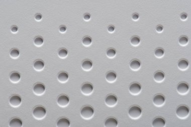 Delinmiş beyaz plastik yüzey makrosu yakın görünüm