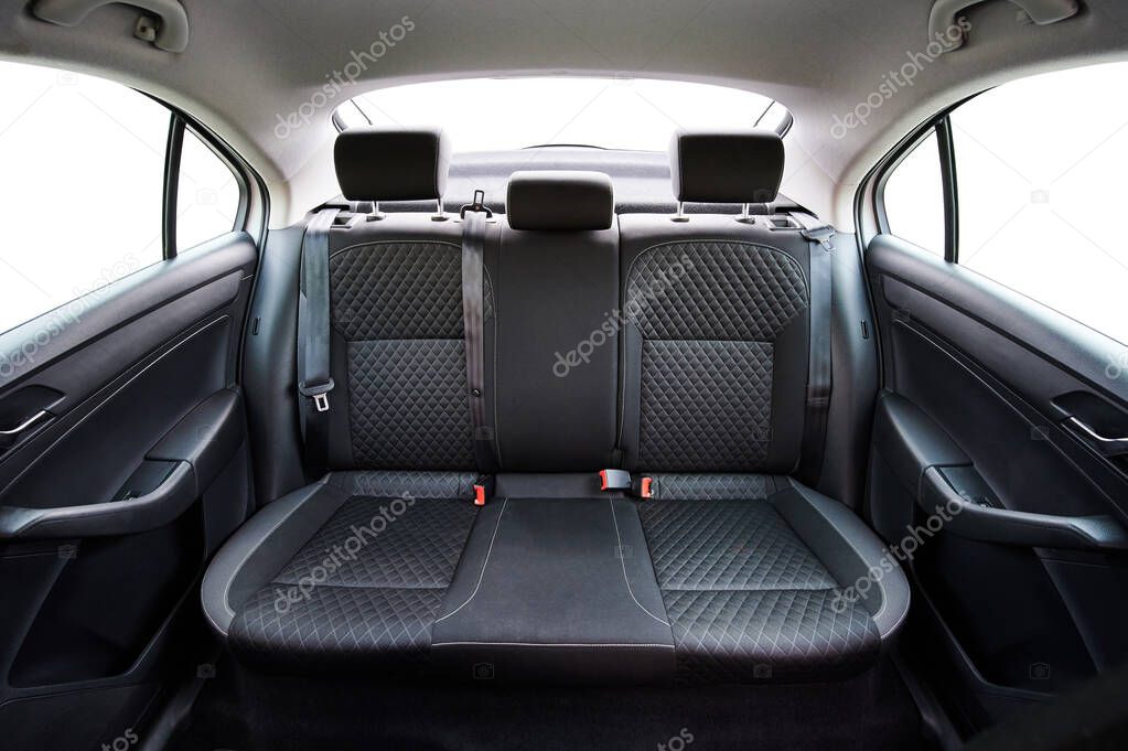 Clean rear back car seats with isolated windows