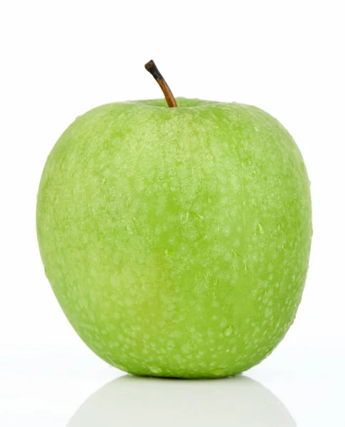 Detail Jednoho Zeleného Jablka Izolované Bílém Pozadí — Stock fotografie