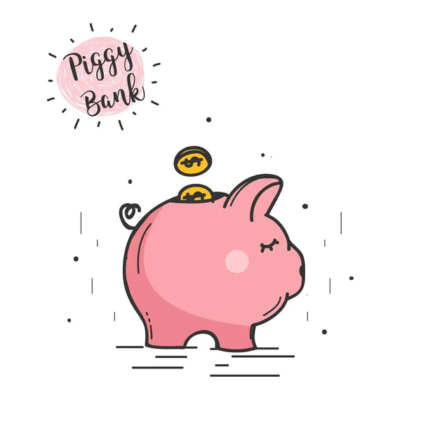 Banco porquinho Doodle Ilustração De Stock