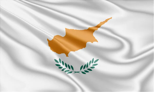 Kıbrıs bayrağı rüzgarda dalgalanıyor — Stok fotoğraf