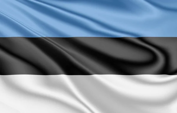 爱沙尼亚在风中飘扬的旗帜 — 图库照片