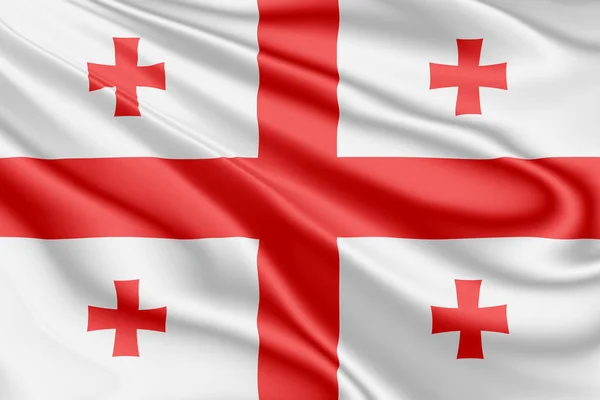 Grúzia zászló lobogott a szélben — Stock Fotó