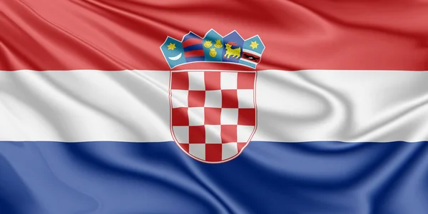 Bandiera della Croazia galleggiante nel vento — Foto Stock