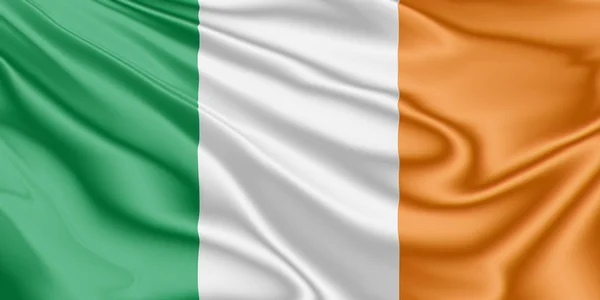 Bandeira da Irlanda a tremer ao vento — Fotografia de Stock