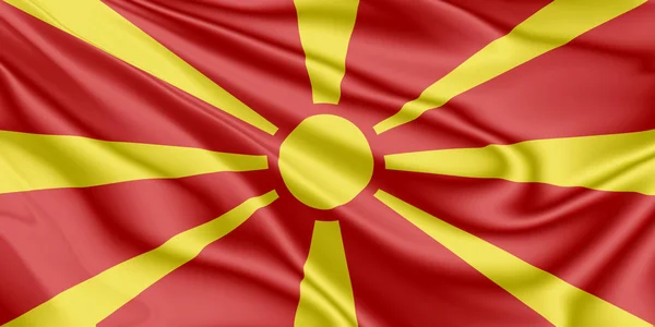 Bandera de Macedonia ondeando en el viento —  Fotos de Stock