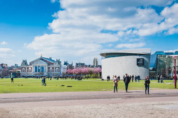 Museumplein Com Museu Van Gogh Concertgebouw Amsterdã Holanda — Fotografia de Stock