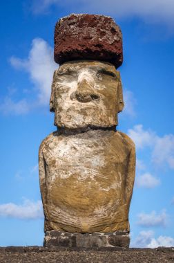Moai statue, ahu Tongariki, easter island clipart