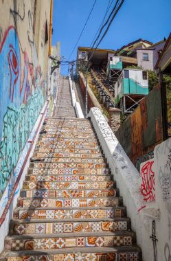 Valparaiso, Şili'deki Vintage Asansör