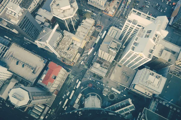 Bâtiments Auckland vue aérienne, Nouvelle-Zélande — Photo