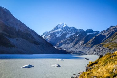 Fahişe Gölü içinde Aoraki Mount Cook, Yeni Zelanda