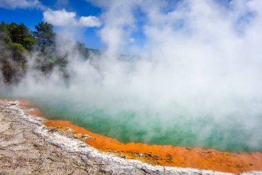 Şampanya havuzu sıcak göl Waiotapu, Rotorua, Yeni Zelanda