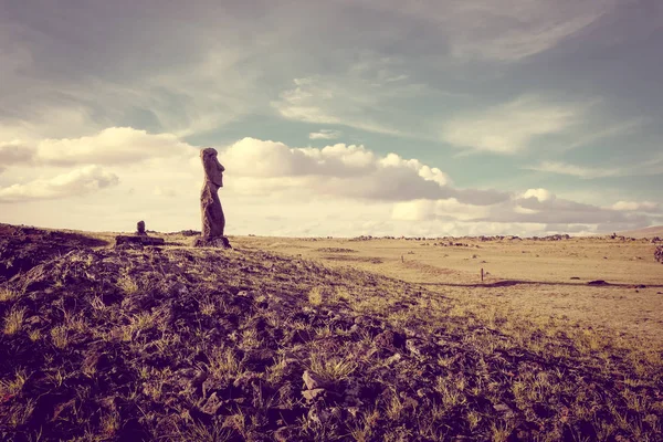 Moai socha, ahu akapu, Velikonoční ostrov — Stock fotografie