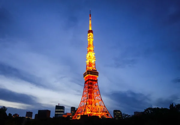 Tokyo tower v noci, Japonsko — Stock fotografie