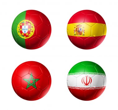 Rusya Futbol 2018 B grubu bayrakları futbol topları