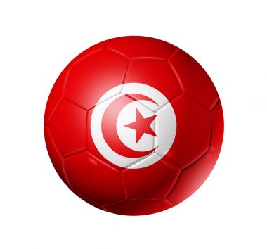 Futbol futbol topu ile Tunus bayrağı