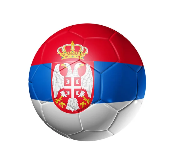 Μπάλα ποδοσφαίρου ποδοσφαίρου με σημαία της Σερβίας — Φωτογραφία Αρχείου