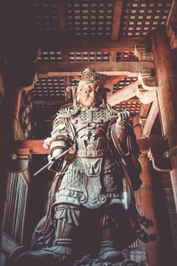 Komokuten heykel Daibutsu-den Todai-ji Tapınağı, Nara, Japonya