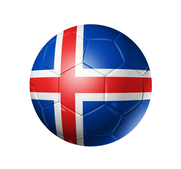 Fútbol balón de fútbol con bandera de Islandia — Foto de Stock