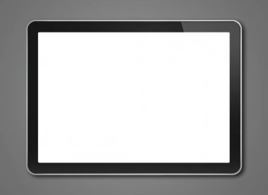Dijital tablet pc, smartphone şablon üzerinde koyu gri izole