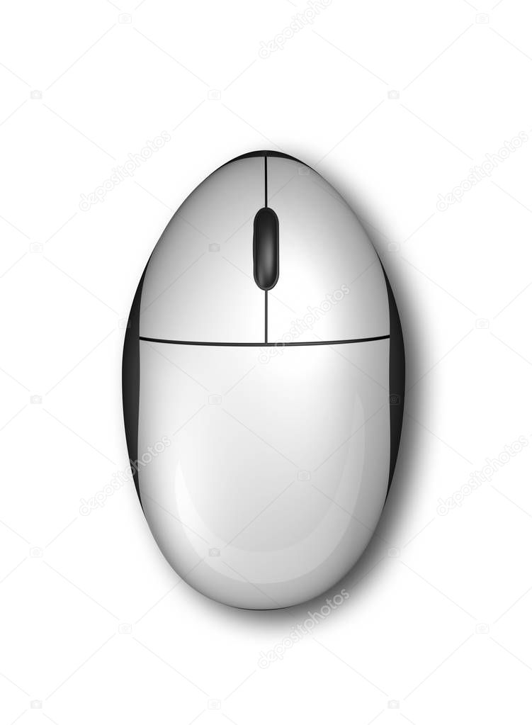 3D computer mouse isolated on white