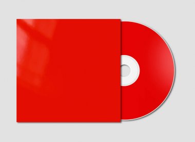 Kırmızı Cd - Dvd mockup şablon gri izole