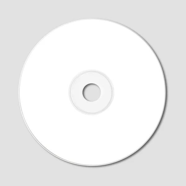 CD blanco - plantilla de maqueta de DVD aislado en gris — Foto de Stock